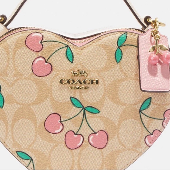 COACH Heart Crossbody In Signature Canvas With Heart Cherry Print - Picture 2 of 6